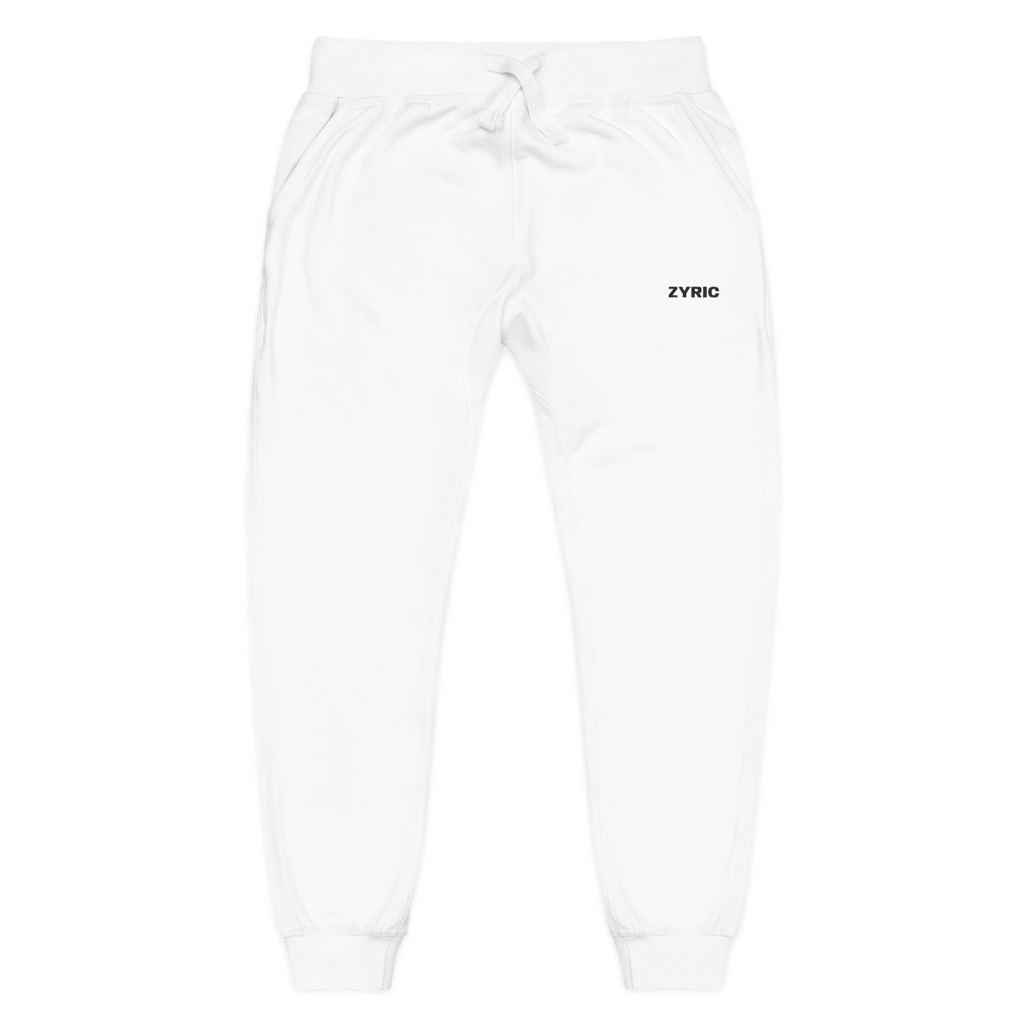 Zyric White Embroidered Sweatpants